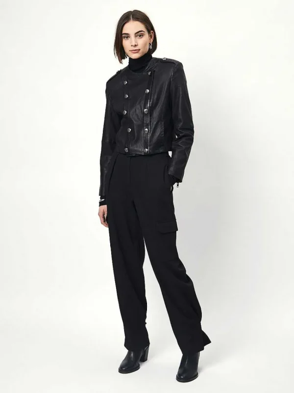 DANTE6 D6Ames Cropped Leather Jacket* Blazers & Jassen