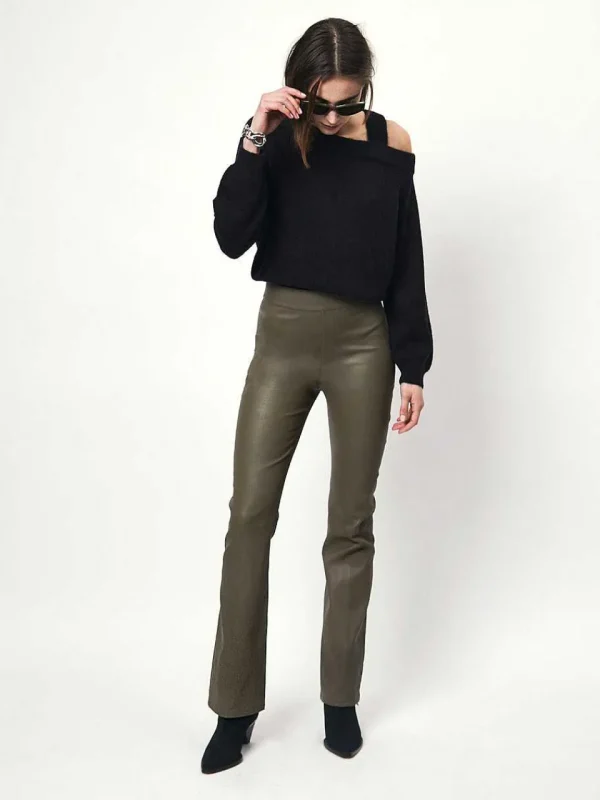 DANTE6 D6Tyson Flare Leather Pants* Broeken