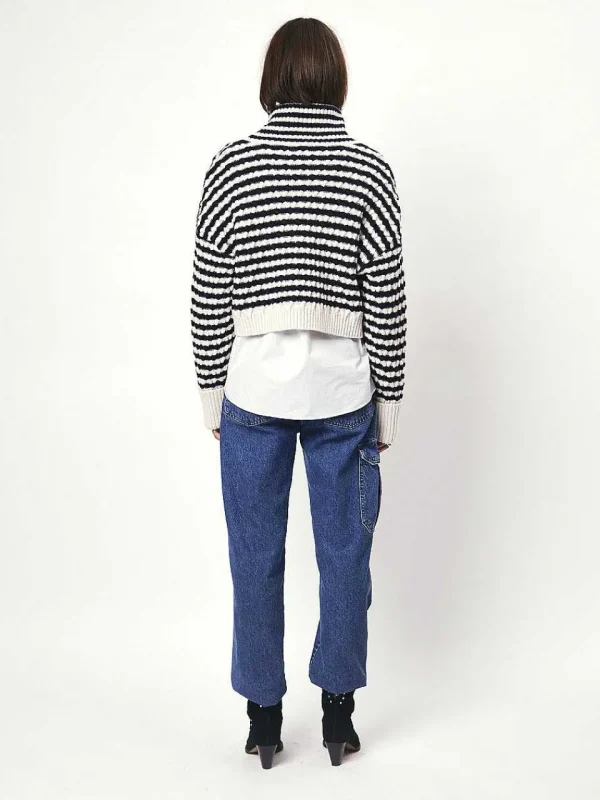 DANTE6 D6Veneto Stripe Turtle Sweater* Brei