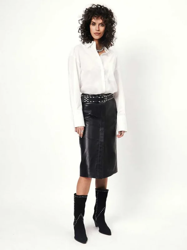 DANTE6 D6Yeva Leather Pencil Skirt* Rokken