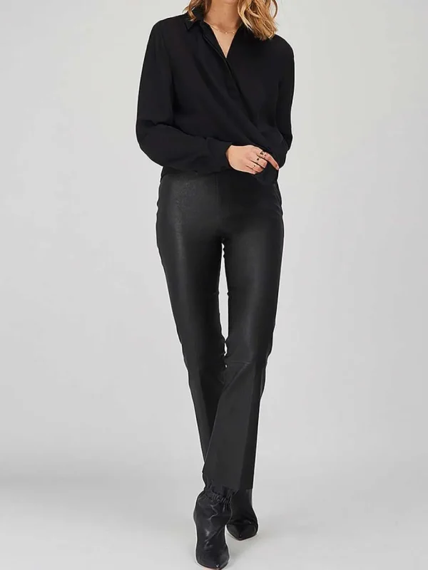 DANTE6 Tyson Leren Crop Flare Broek* Broeken